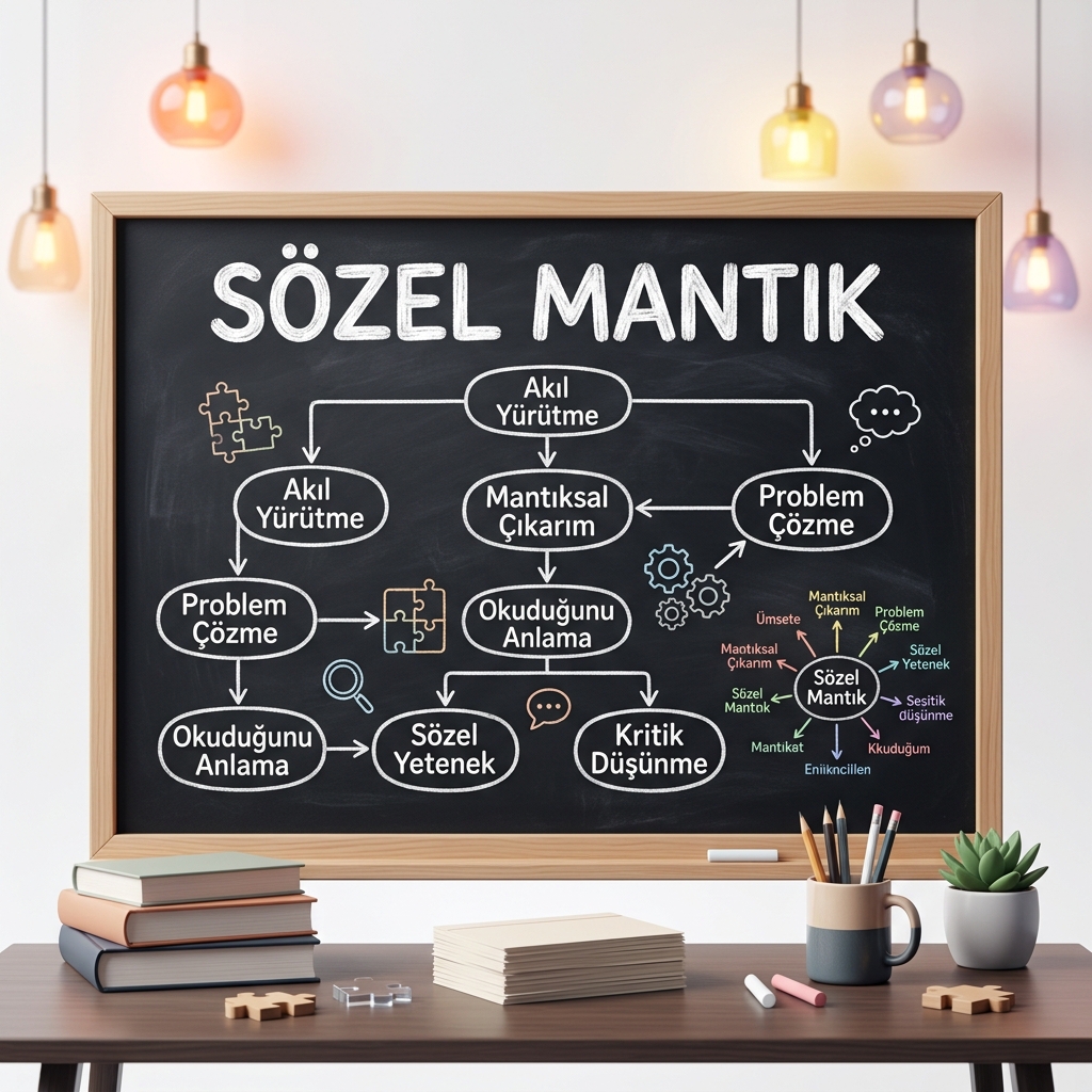 Sözel mantık tablosu ve mantıksal eşleştirme şeması çizen memur adayı